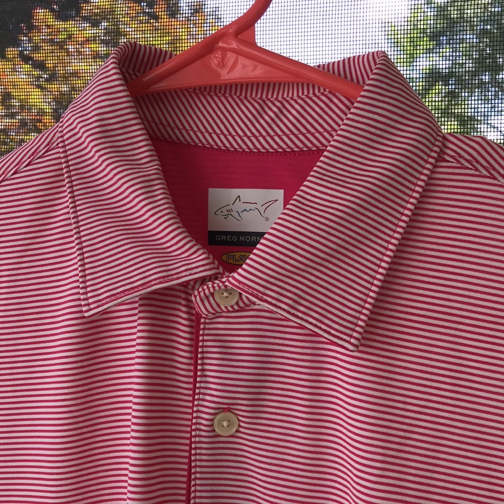 Men's Striped Polo Shirt - Pink Greg norman